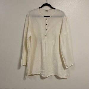 CP Shades Tunic Women’s Size Large Off White Sausalito Irish Linen Lagenlook